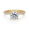 Kim - 14K Yellow Gold Round Diamond Engagement Ring - 0.4 ct