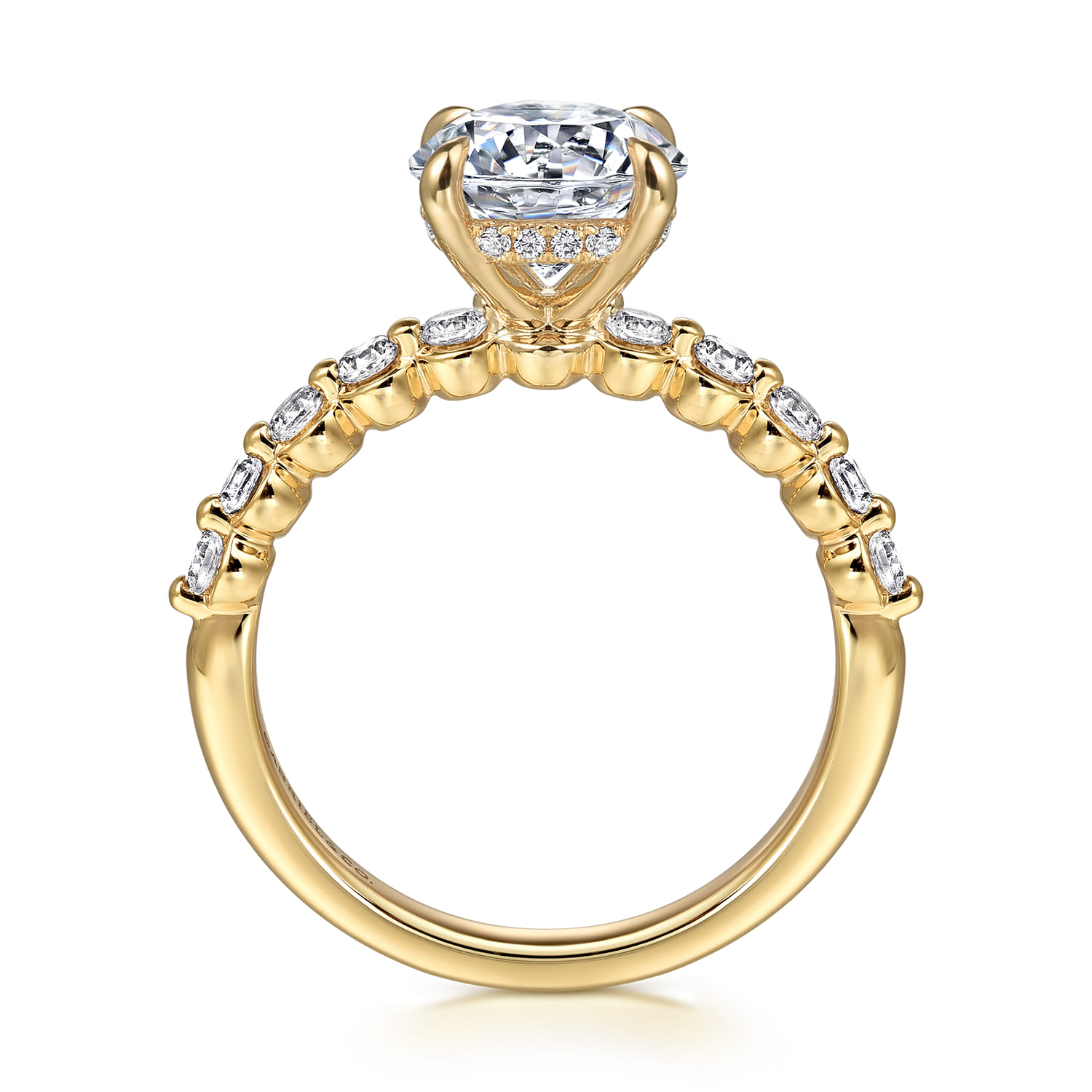 Kim - 14K Yellow Gold Round Diamond Engagement Ring - 0.4 ct - Shot 2