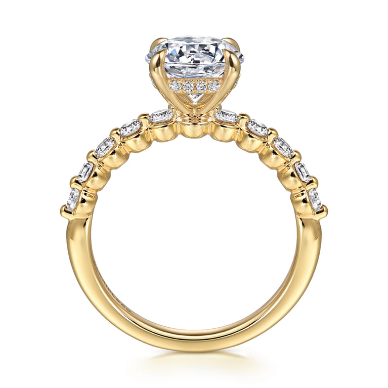 Kim - 14K Yellow Gold Round Diamond Engagement Ring - 0.4 ct - Shot 2