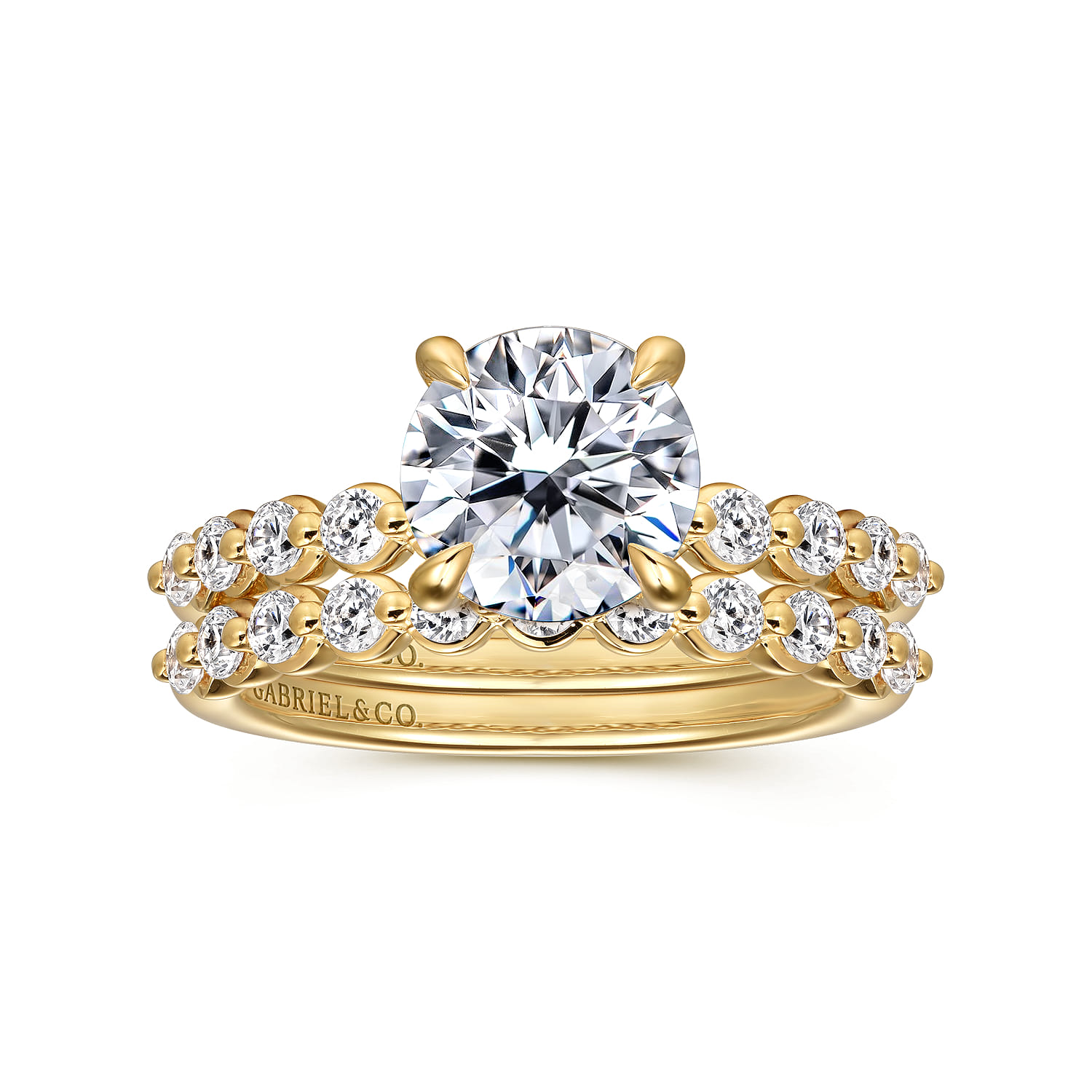 Kim - 14K Yellow Gold Round Diamond Engagement Ring - 0.4 ct - Shot 4