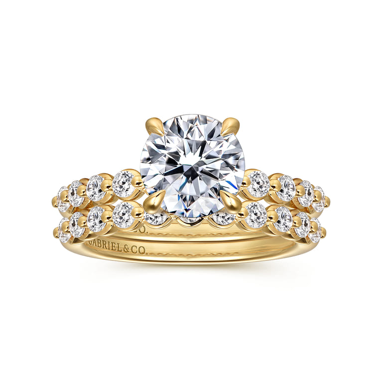 Kim - 14K Yellow Gold Round Diamond Engagement Ring - 0.4 ct - Shot 4