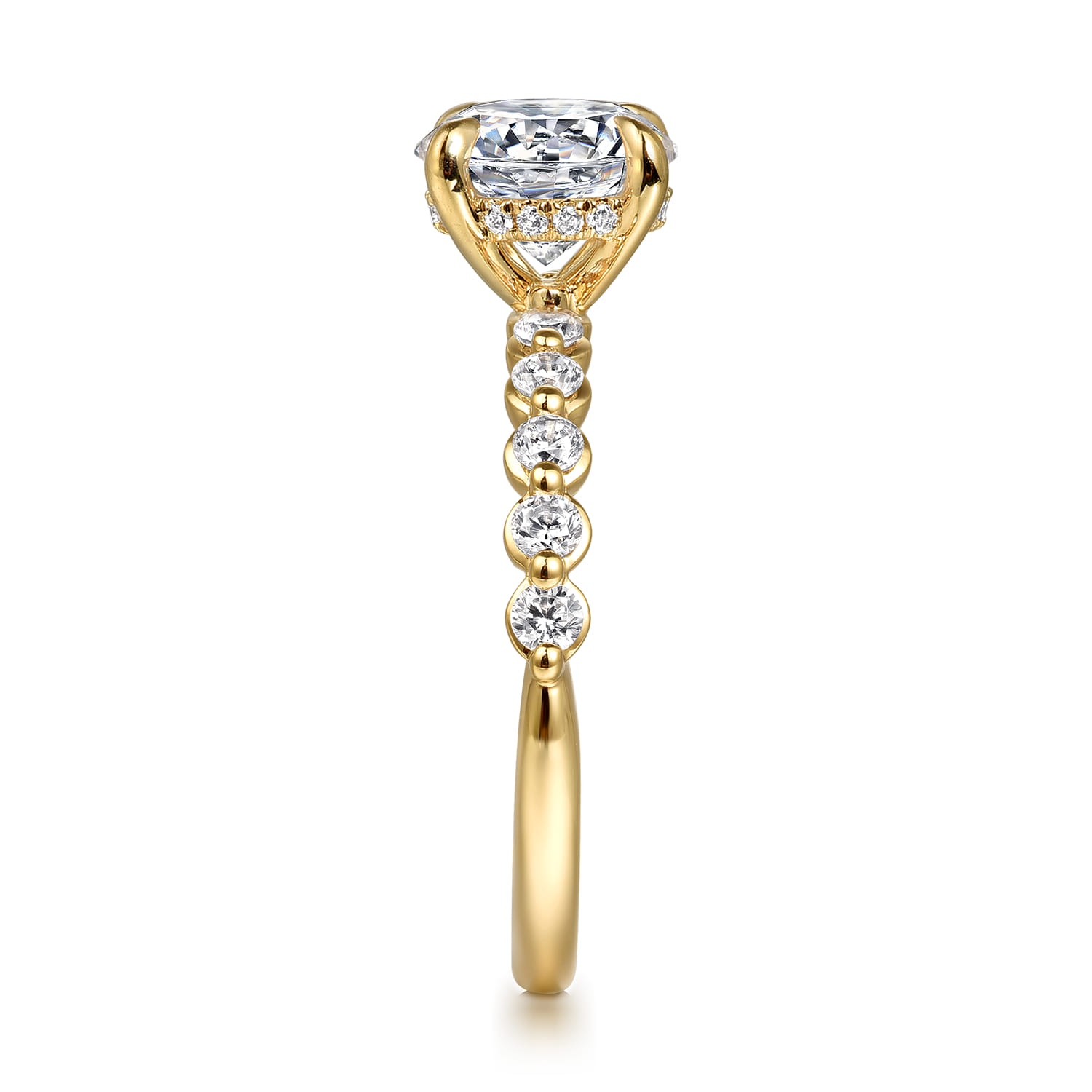 Kim - 14K Yellow Gold Round Diamond Engagement Ring - 0.4 ct - Shot 5
