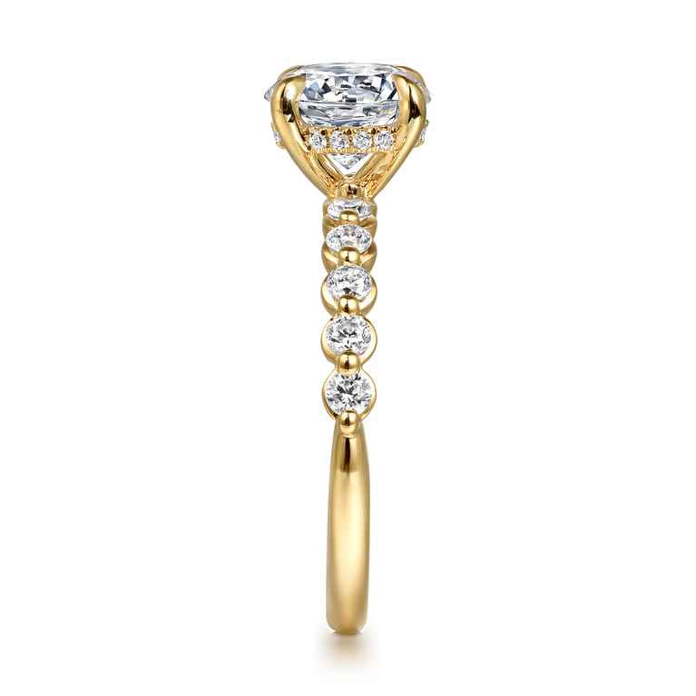 Kim - 14K Yellow Gold Round Diamond Engagement Ring - 0.4 ct - Shot 5