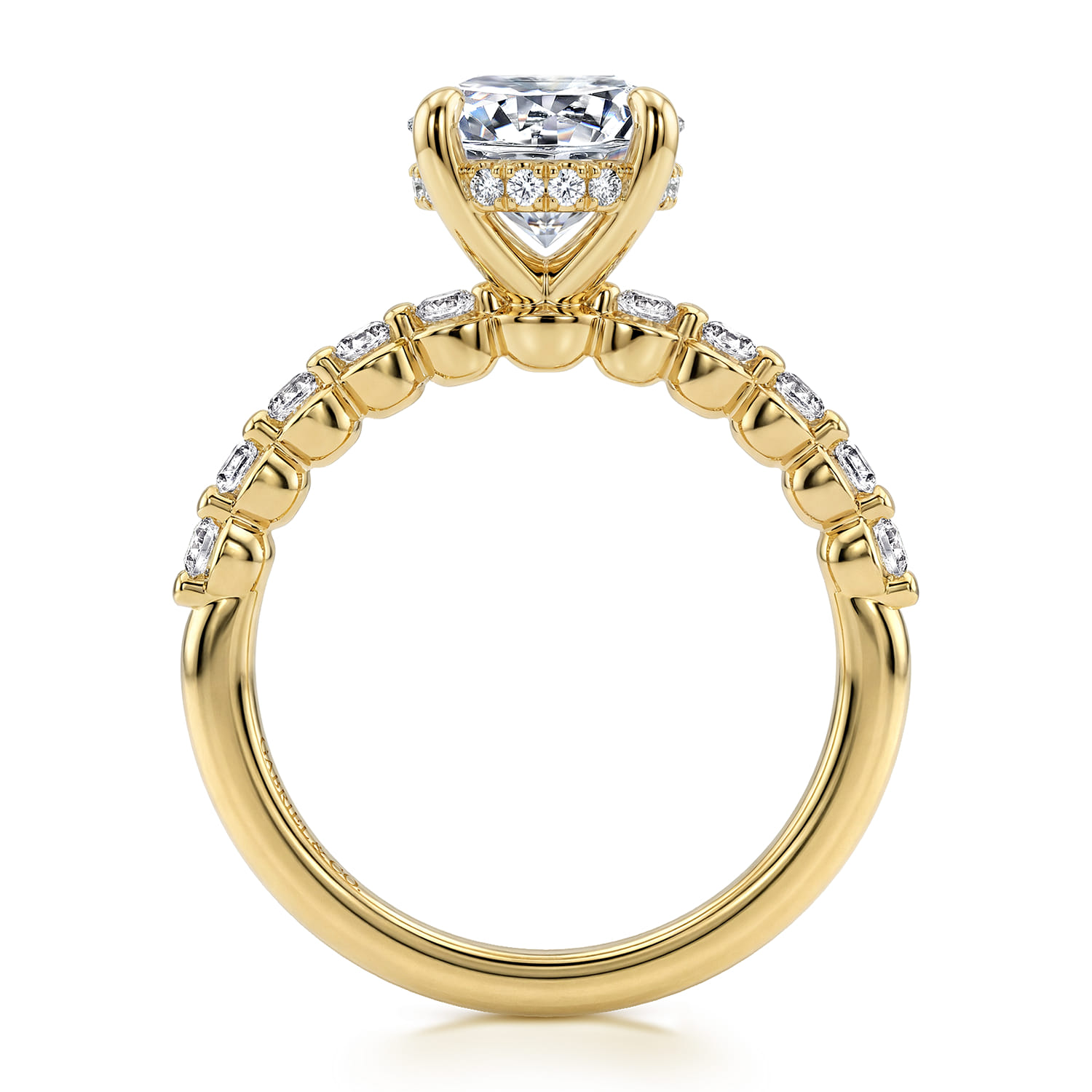 Kim - 14K Yellow Gold Round Diamond Engagement Ring - 0.4 ct - Shot 2