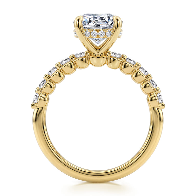 Kim - 14K Yellow Gold Round Diamond Engagement Ring - 0.4 ct - Shot 2