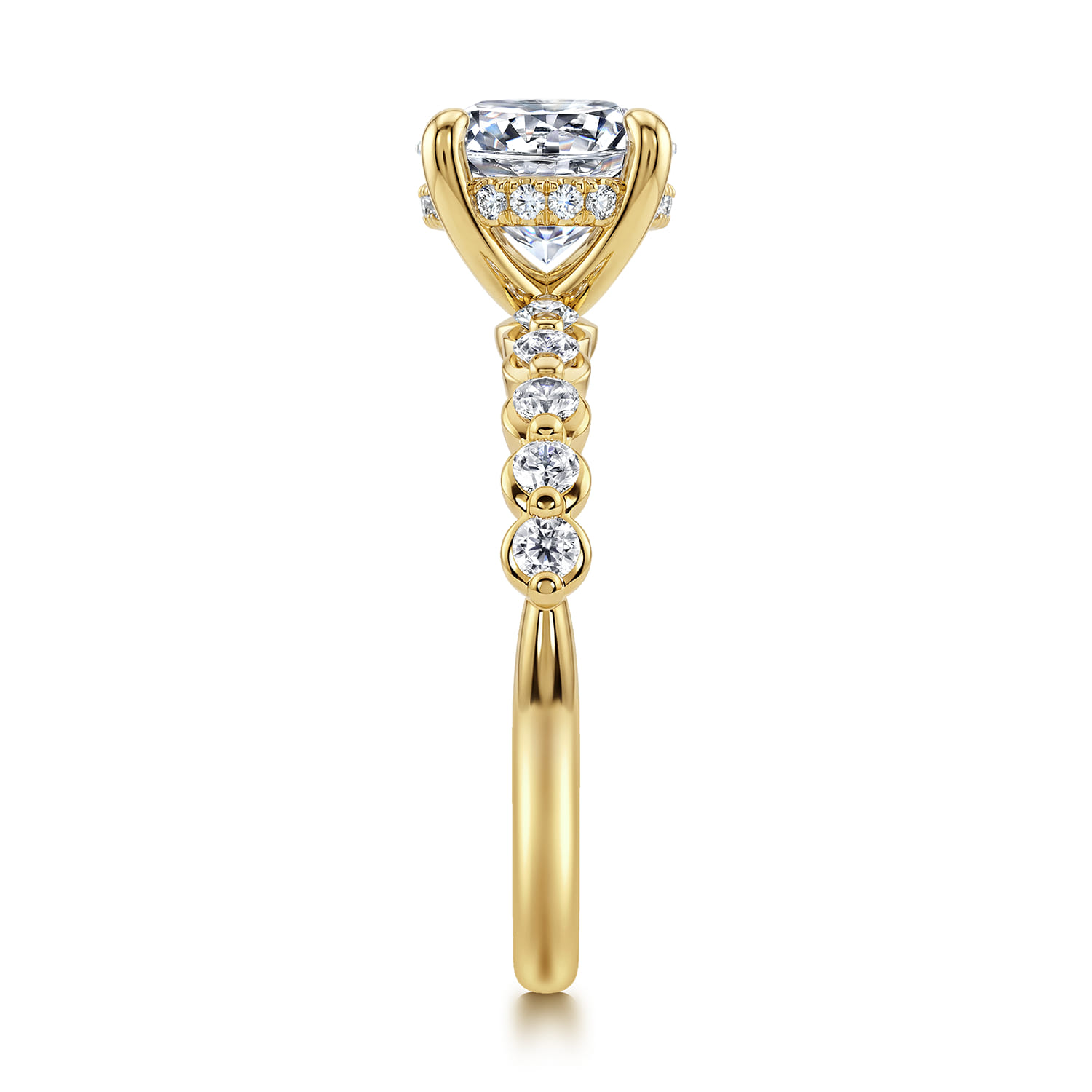 Kim - 14K Yellow Gold Round Diamond Engagement Ring - 0.4 ct - Shot 4