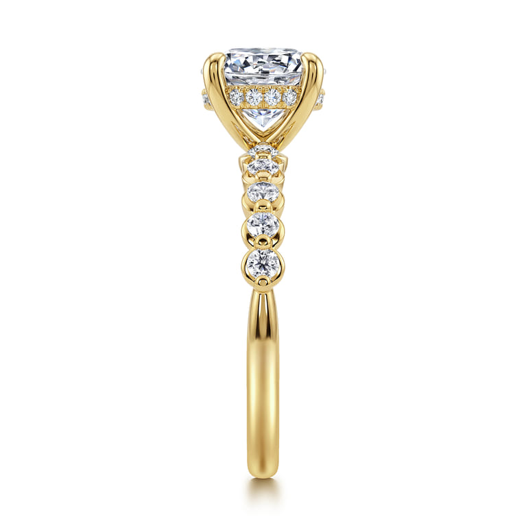 Kim - 14K Yellow Gold Round Diamond Engagement Ring - 0.4 ct - Shot 4