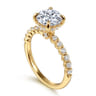 Leya - 14K Yellow Gold Bezel Prong Set Round Diamond Engagement Ring - 0.4 ct