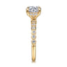 Leya - 14K Yellow Gold Bezel Prong Set Round Diamond Engagement Ring - 0.4 ct