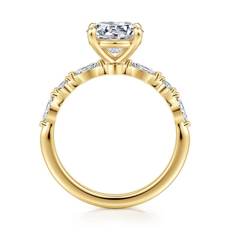 14K Yellow Gold Round Diamond Engagement Ring - 0.32 ct - Shot 2