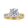 14K Yellow Gold Round Diamond Engagement Ring - 0.32 ct