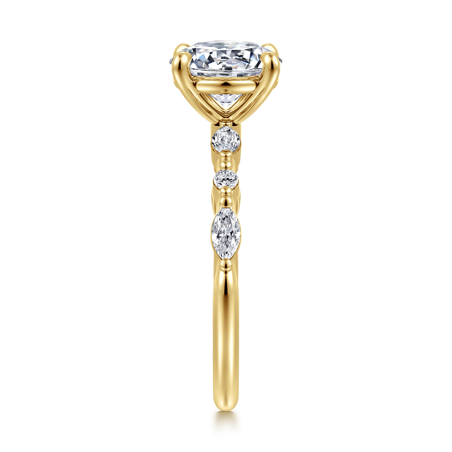 14K Yellow Gold Round Diamond Engagement Ring - 0.32 ct - Shot 4