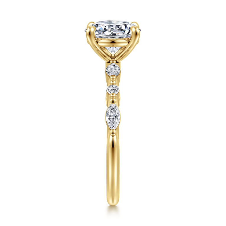 14K Yellow Gold Round Diamond Engagement Ring - 0.32 ct - Shot 4