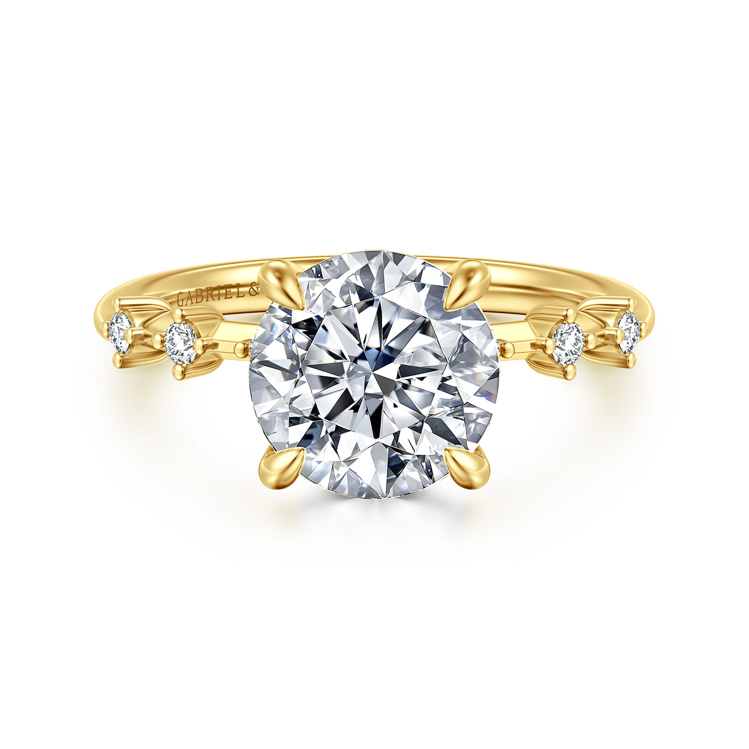 Joplin - 14K Yellow Gold Round Diamond Engagement Ring - 0.17 ct - Shot 1