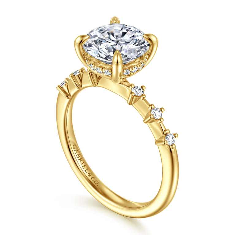 Joplin - 14K Yellow Gold Round Diamond Engagement Ring - 0.17 ct - Shot 3