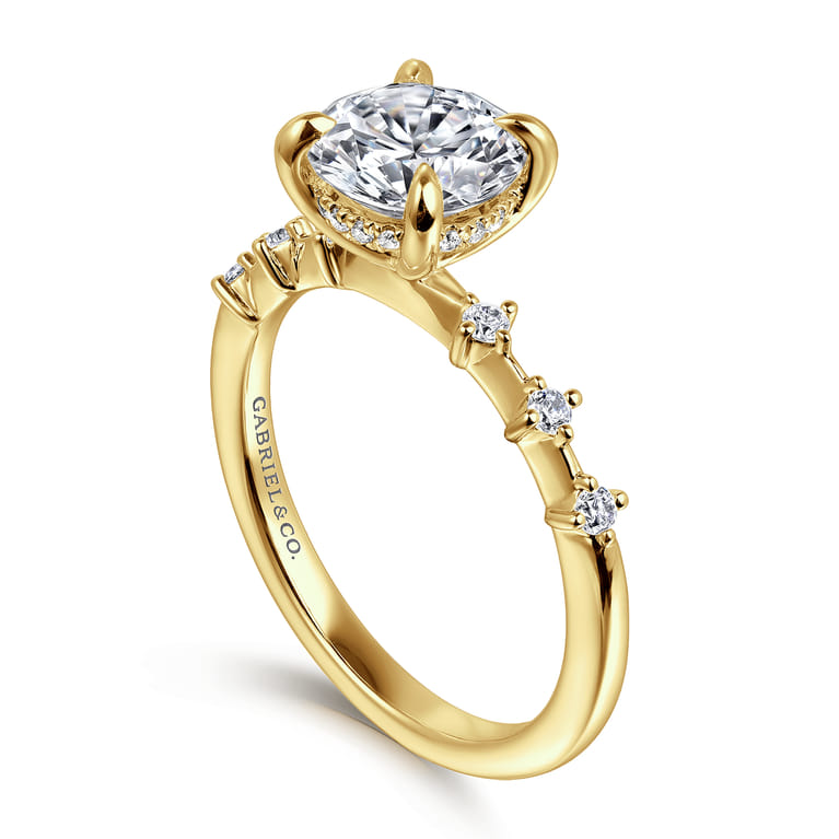 Joplin - 14K Yellow Gold Round Diamond Engagement Ring - 0.17 ct - Shot 3