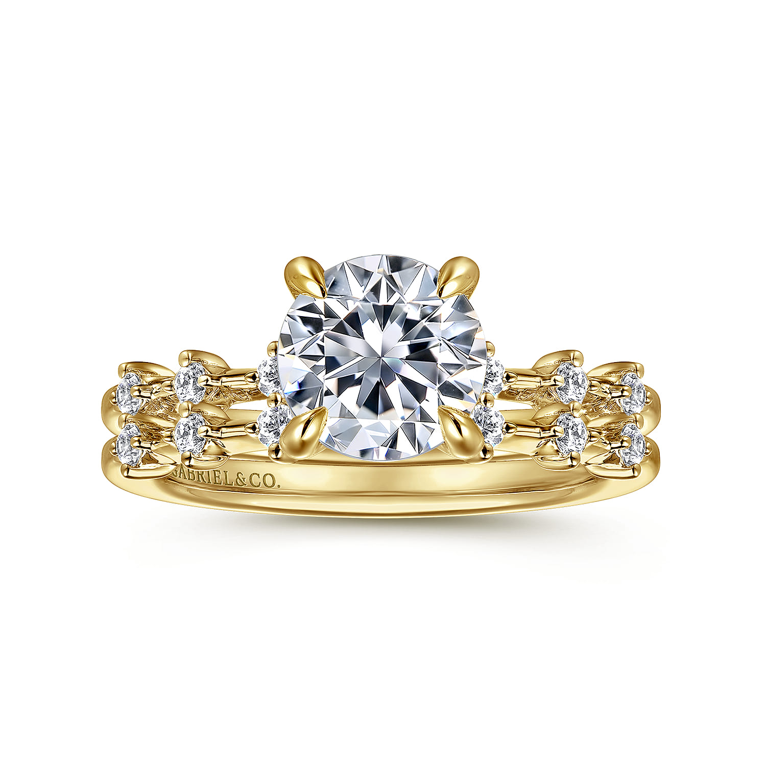 Joplin - 14K Yellow Gold Round Diamond Engagement Ring - 0.17 ct - Shot 4