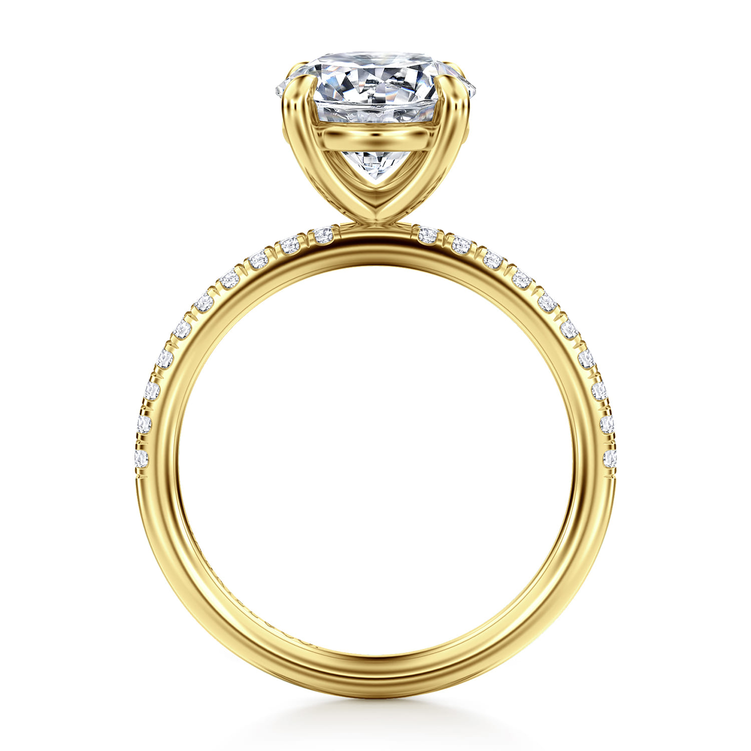 Twain - 14K Yellow Gold Round Diamond Engagement Ring - 0.2 ct - Shot 2