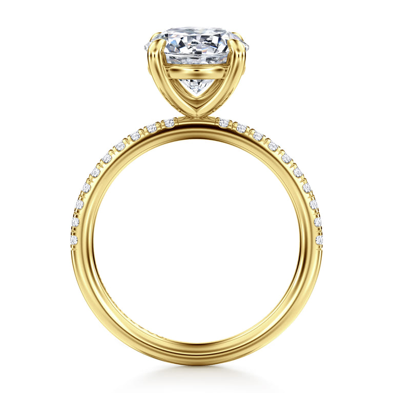 Twain - 14K Yellow Gold Round Diamond Engagement Ring - 0.2 ct - Shot 2