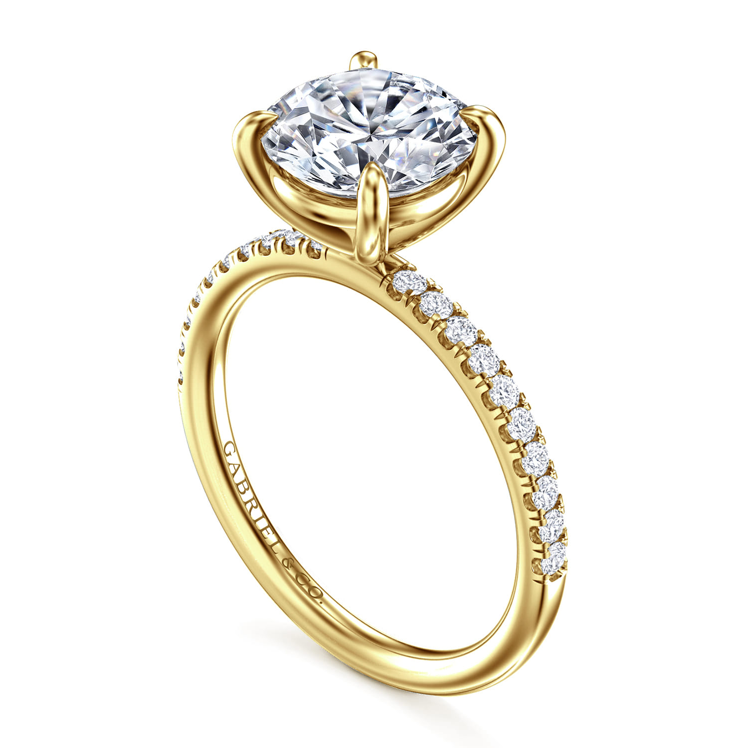 Twain - 14K Yellow Gold Round Diamond Engagement Ring - 0.2 ct - Shot 3