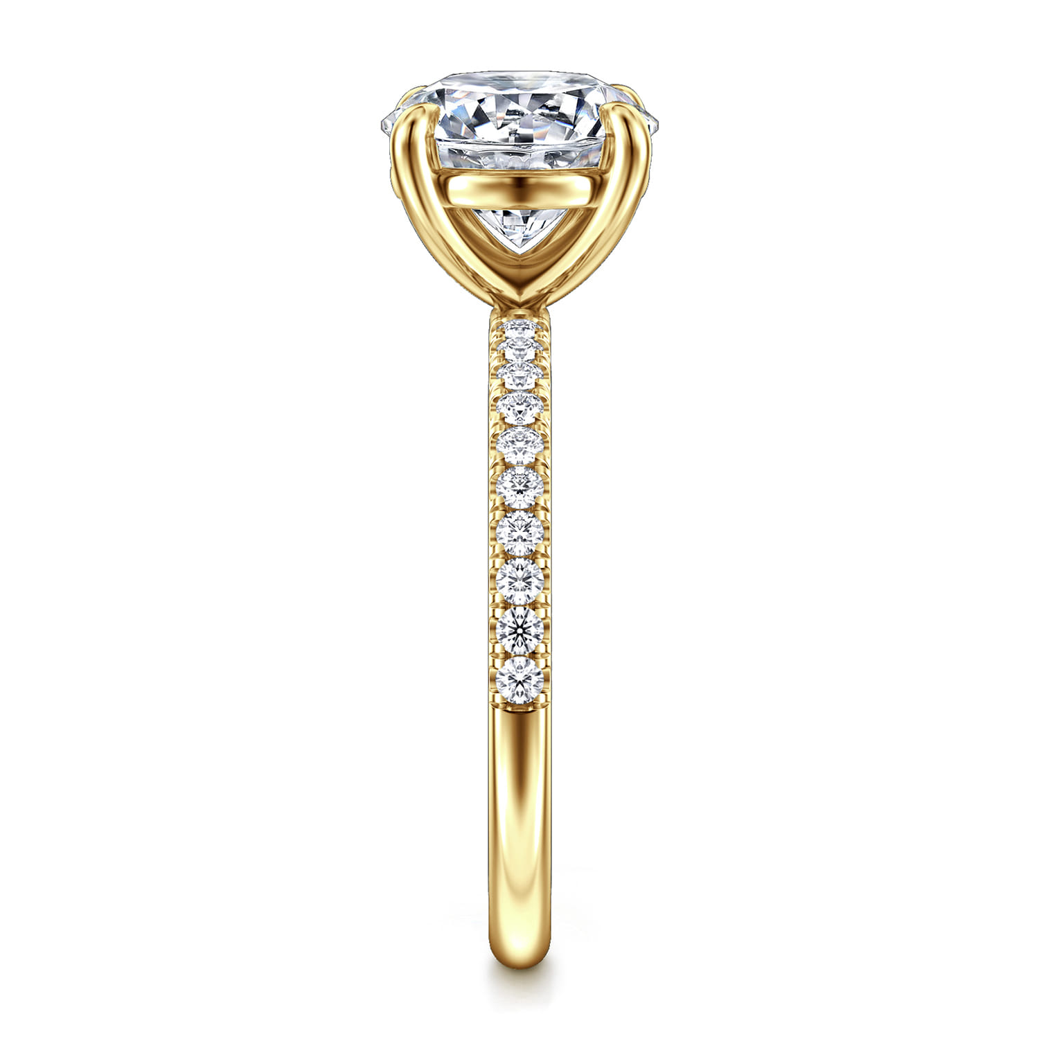 Twain - 14K Yellow Gold Round Diamond Engagement Ring - 0.2 ct - Shot 4