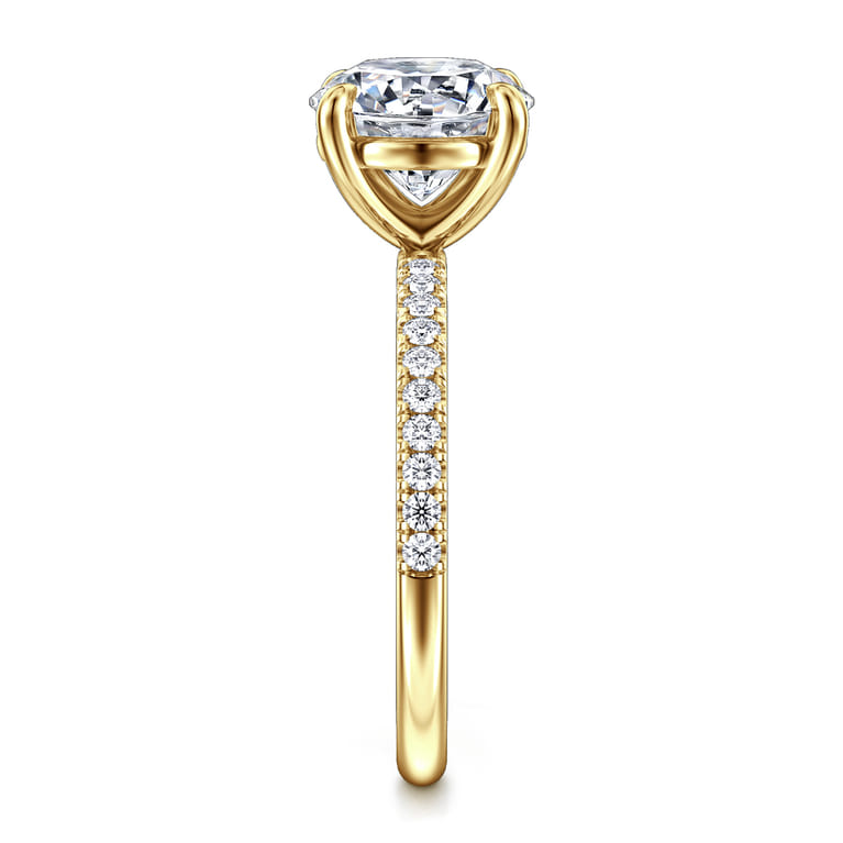 Twain - 14K Yellow Gold Round Diamond Engagement Ring - 0.2 ct - Shot 4