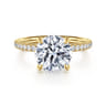Twain - 14K Yellow Gold Round Diamond Engagement Ring - 0.2 ct