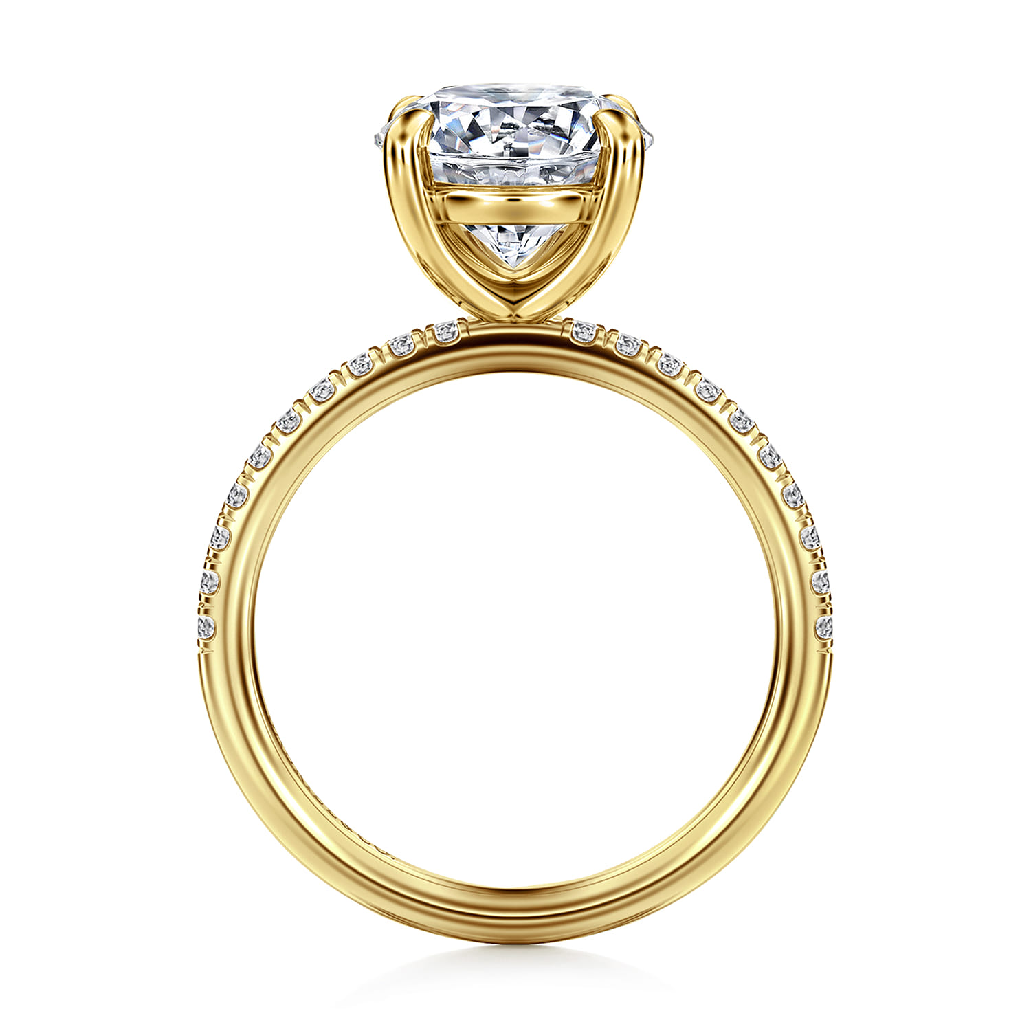 Twain - 14K Yellow Gold Round Diamond Engagement Ring - 0.2 ct - Shot 2