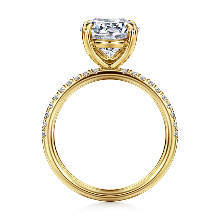 Twain - 14K Yellow Gold Round Diamond Engagement Ring - 0.2 ct - Shot 2