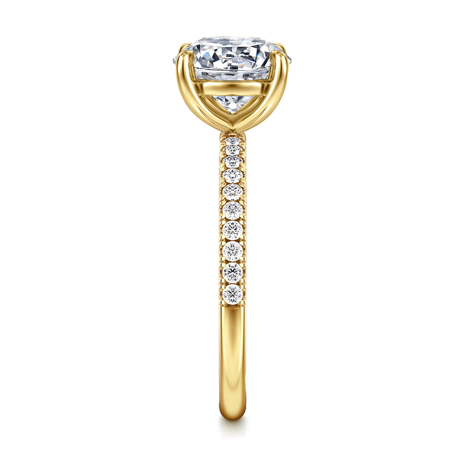 Twain - 14K Yellow Gold Round Diamond Engagement Ring - 0.2 ct - Shot 4