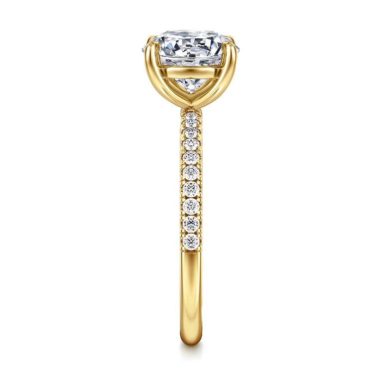 Twain - 14K Yellow Gold Round Diamond Engagement Ring - 0.2 ct - Shot 4