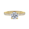 Twain - 14K Yellow Gold Round Diamond Engagement Ring - 0.2 ct