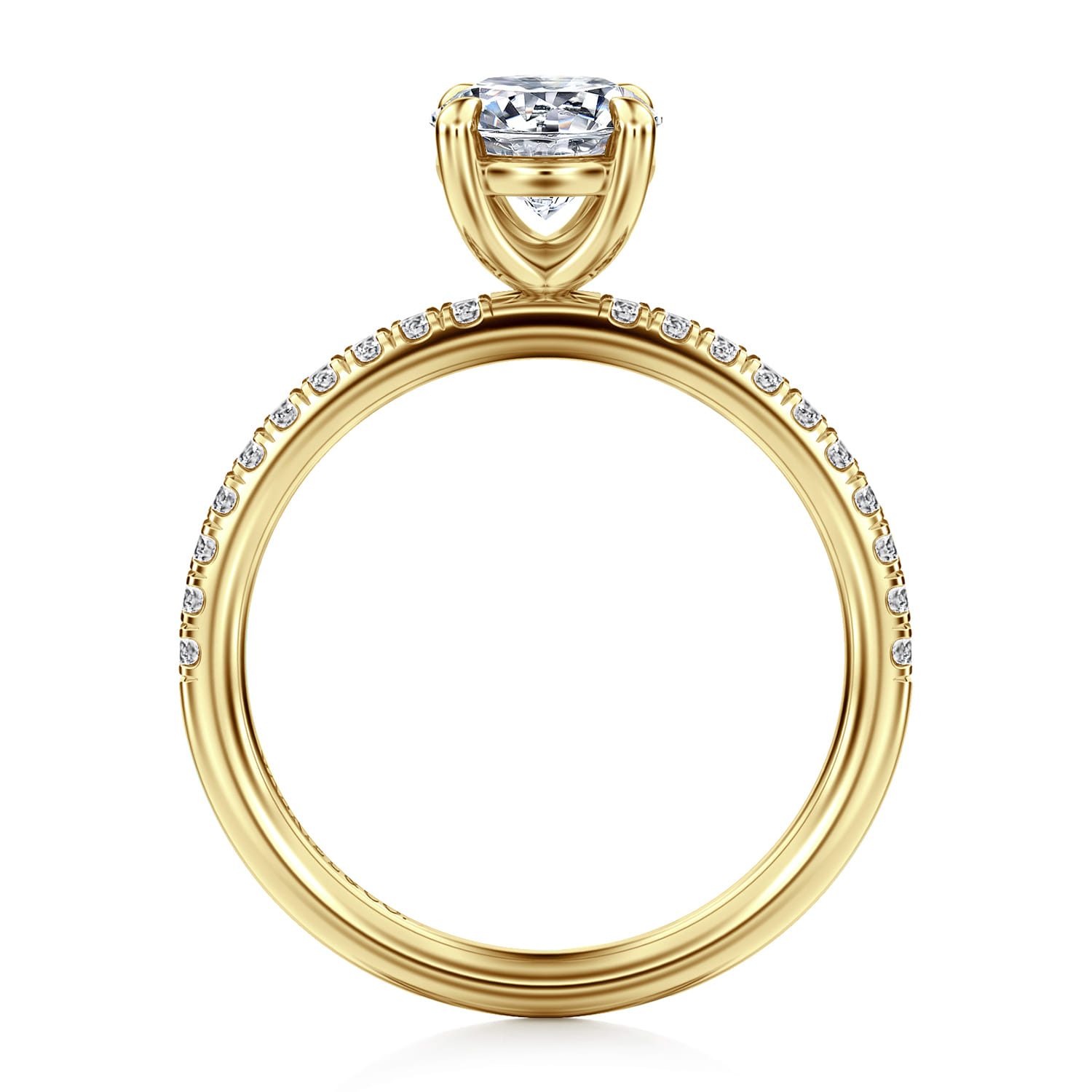 Twain - 14K Yellow Gold Round Diamond Engagement Ring - 0.2 ct - Shot 2