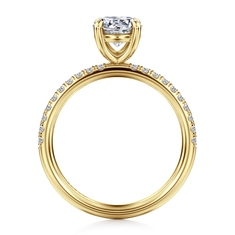 Twain - 14K Yellow Gold Round Diamond Engagement Ring - 0.2 ct - Shot 2
