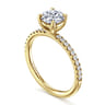 Twain - 14K Yellow Gold Round Diamond Engagement Ring - 0.2 ct