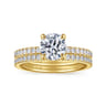 Twain - 14K Yellow Gold Round Diamond Engagement Ring - 0.2 ct