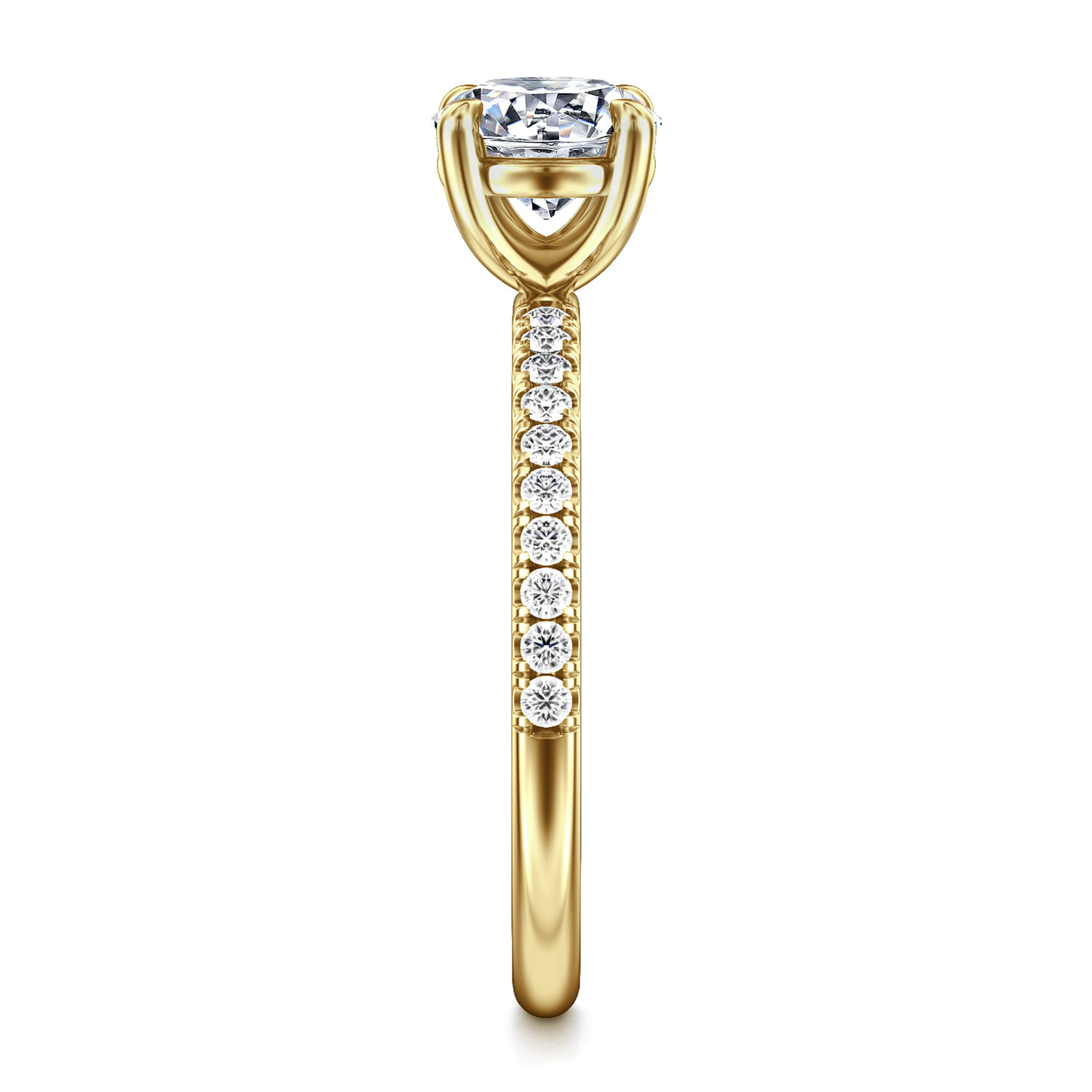 Twain - 14K Yellow Gold Round Diamond Engagement Ring - 0.2 ct - Shot 5