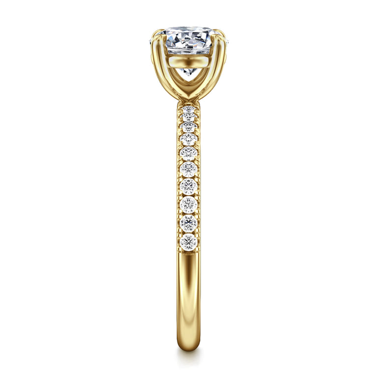 Twain - 14K Yellow Gold Round Diamond Engagement Ring - 0.2 ct - Shot 5