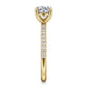 Twain - 14K Yellow Gold Round Diamond Engagement Ring - 0.2 ct