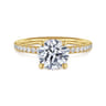Twain - 14K Yellow Gold Round Diamond Engagement Ring - 0.2 ct