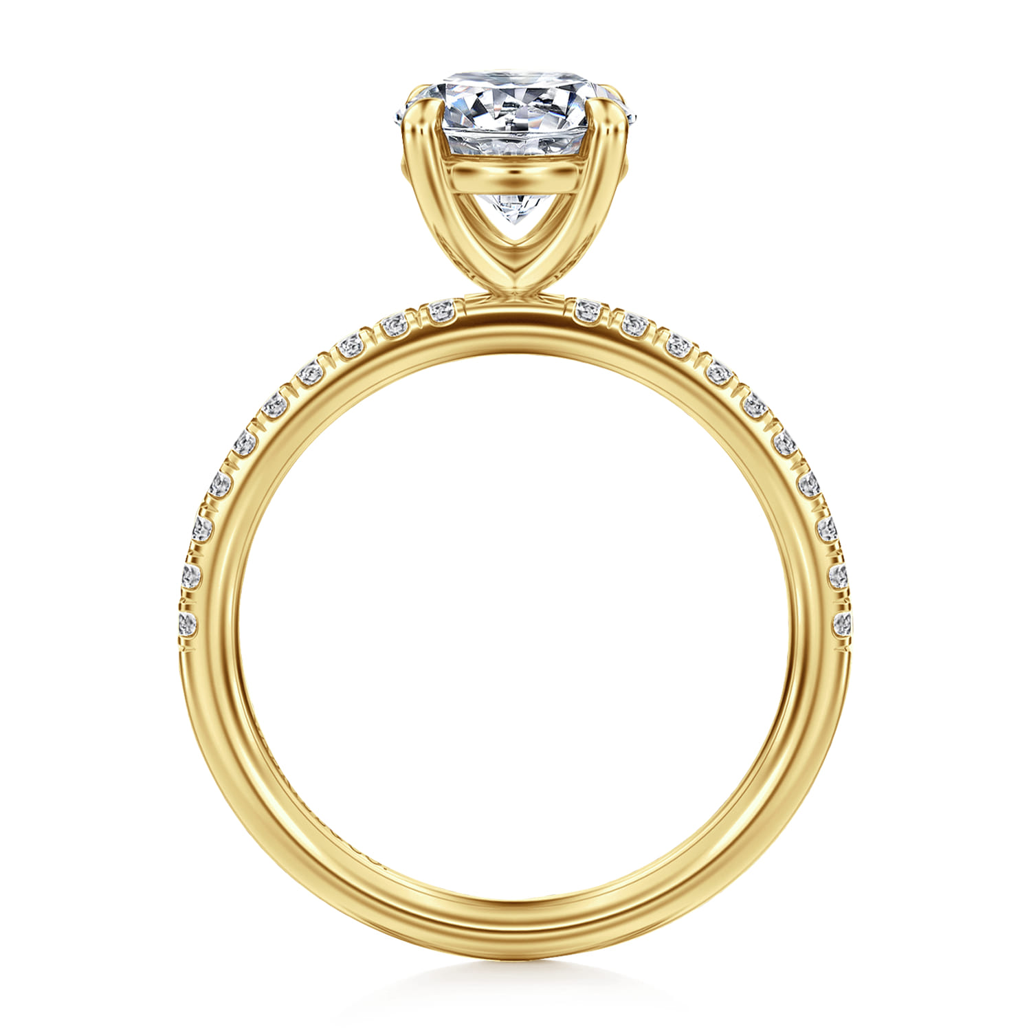 Twain - 14K Yellow Gold Round Diamond Engagement Ring - 0.2 ct - Shot 2