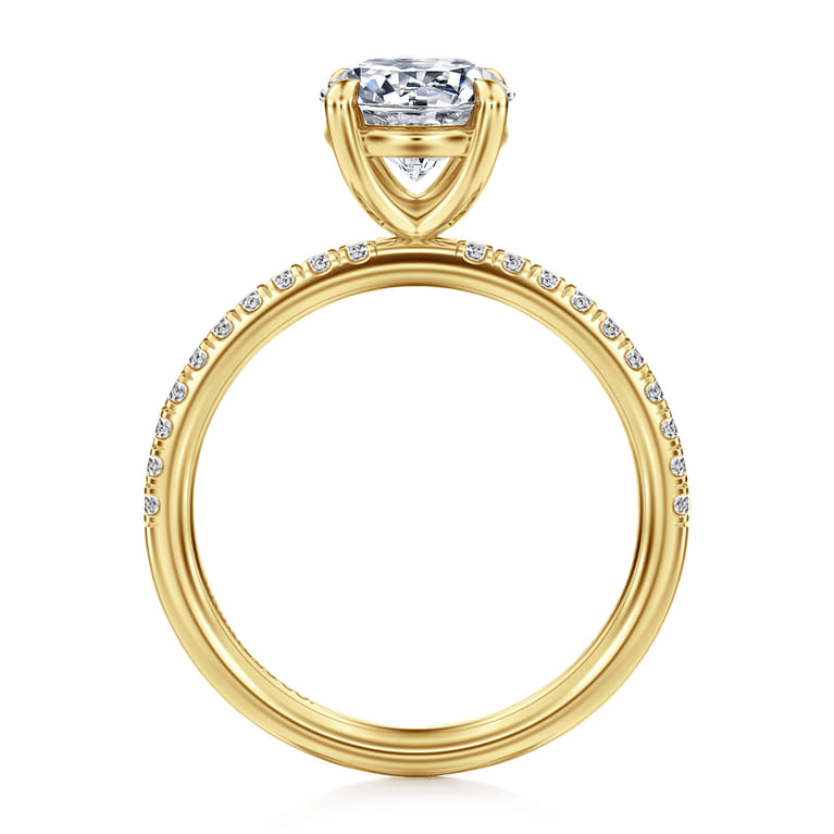 Twain - 14K Yellow Gold Round Diamond Engagement Ring - 0.2 ct - Shot 2