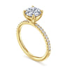 Twain - 14K Yellow Gold Round Diamond Engagement Ring - 0.2 ct