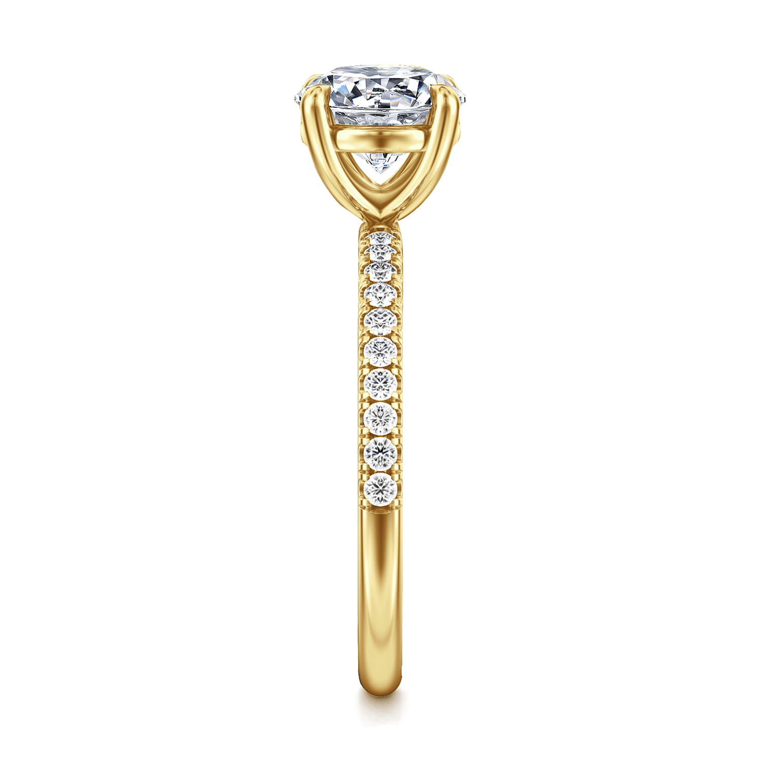 Twain - 14K Yellow Gold Round Diamond Engagement Ring - 0.2 ct - Shot 5