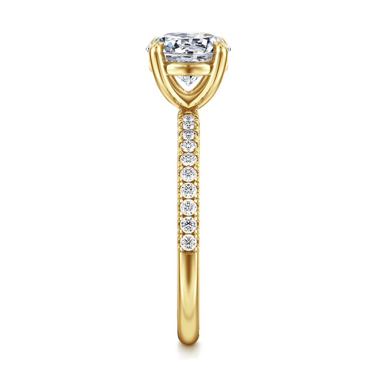 Twain - 14K Yellow Gold Round Diamond Engagement Ring - 0.2 ct - Shot 5