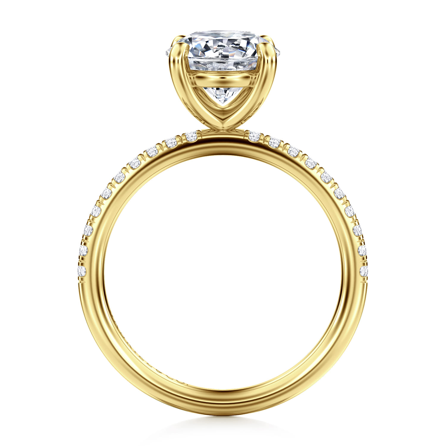 Twain - 14K Yellow Gold Round Diamond Engagement Ring - 0.2 ct - Shot 2