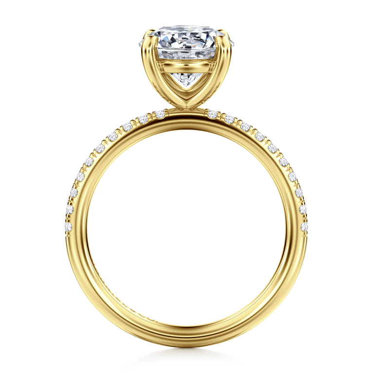 Twain - 14K Yellow Gold Round Diamond Engagement Ring - 0.2 ct - Shot 2