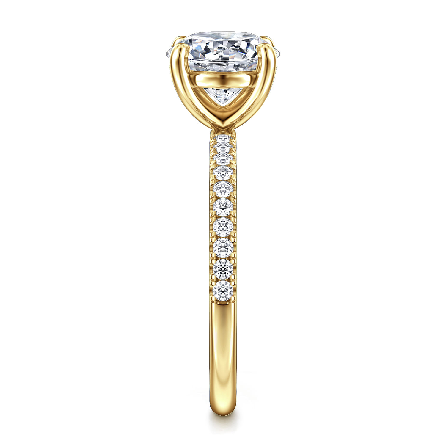 Twain - 14K Yellow Gold Round Diamond Engagement Ring - 0.2 ct - Shot 4
