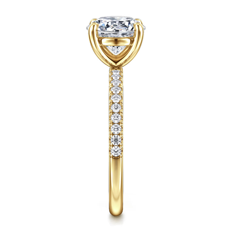 Twain - 14K Yellow Gold Round Diamond Engagement Ring - 0.2 ct - Shot 4