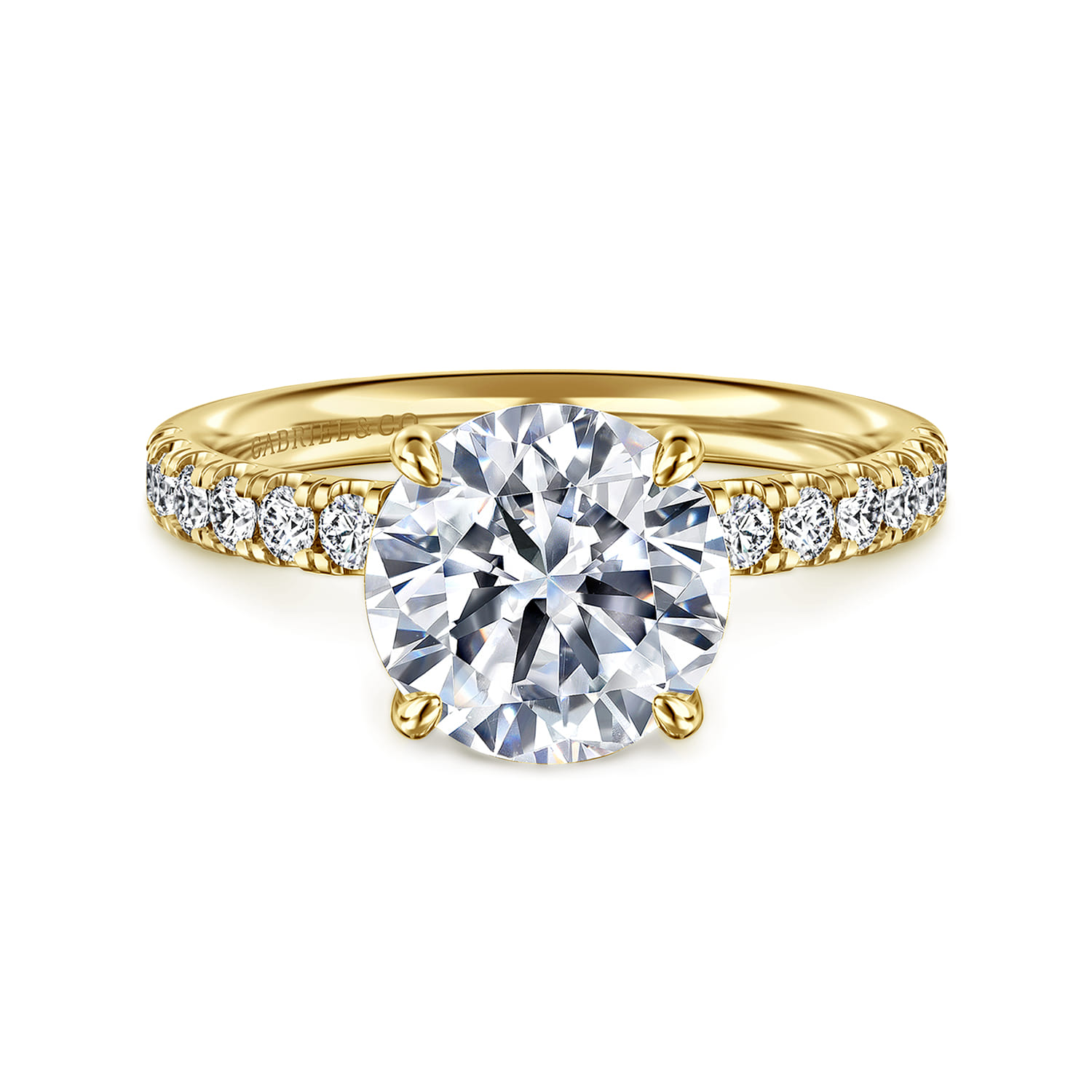Winslow - 14K Yellow Gold Round Diamond Engagement Ring - 0.36 ct - Shot 1